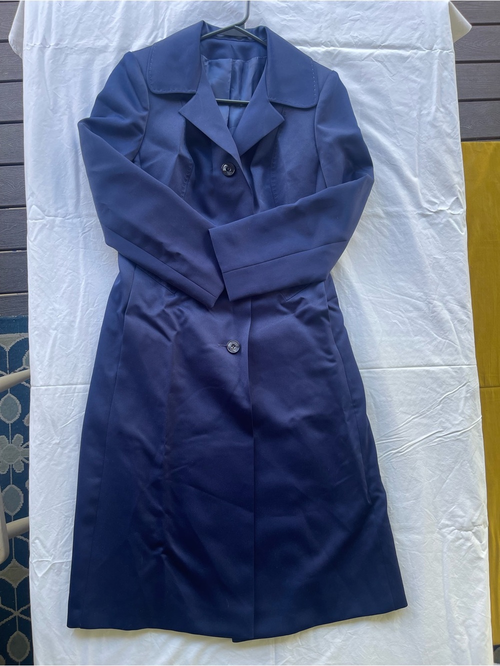Classic Navy Women's Long Coat Dress